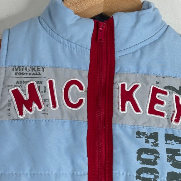 Vintage 90s Embroidered Mickey Vest 18M Zip Puffer Football Thanksgiving Holiday - Picture 2 of 8